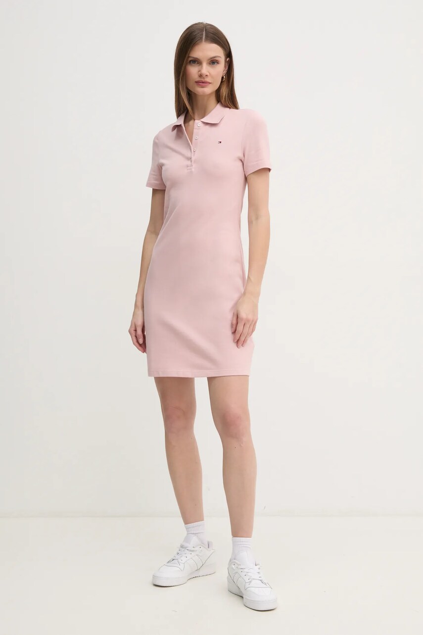 Сукня Tommy Hilfiger колір рожевий mini облягаюча WW0WW43228