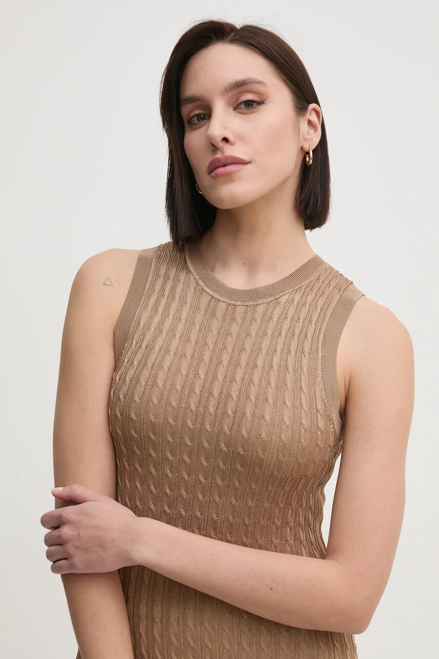 Сукня Tommy Hilfiger колір коричневий maxi облягаюча WW0WW43999