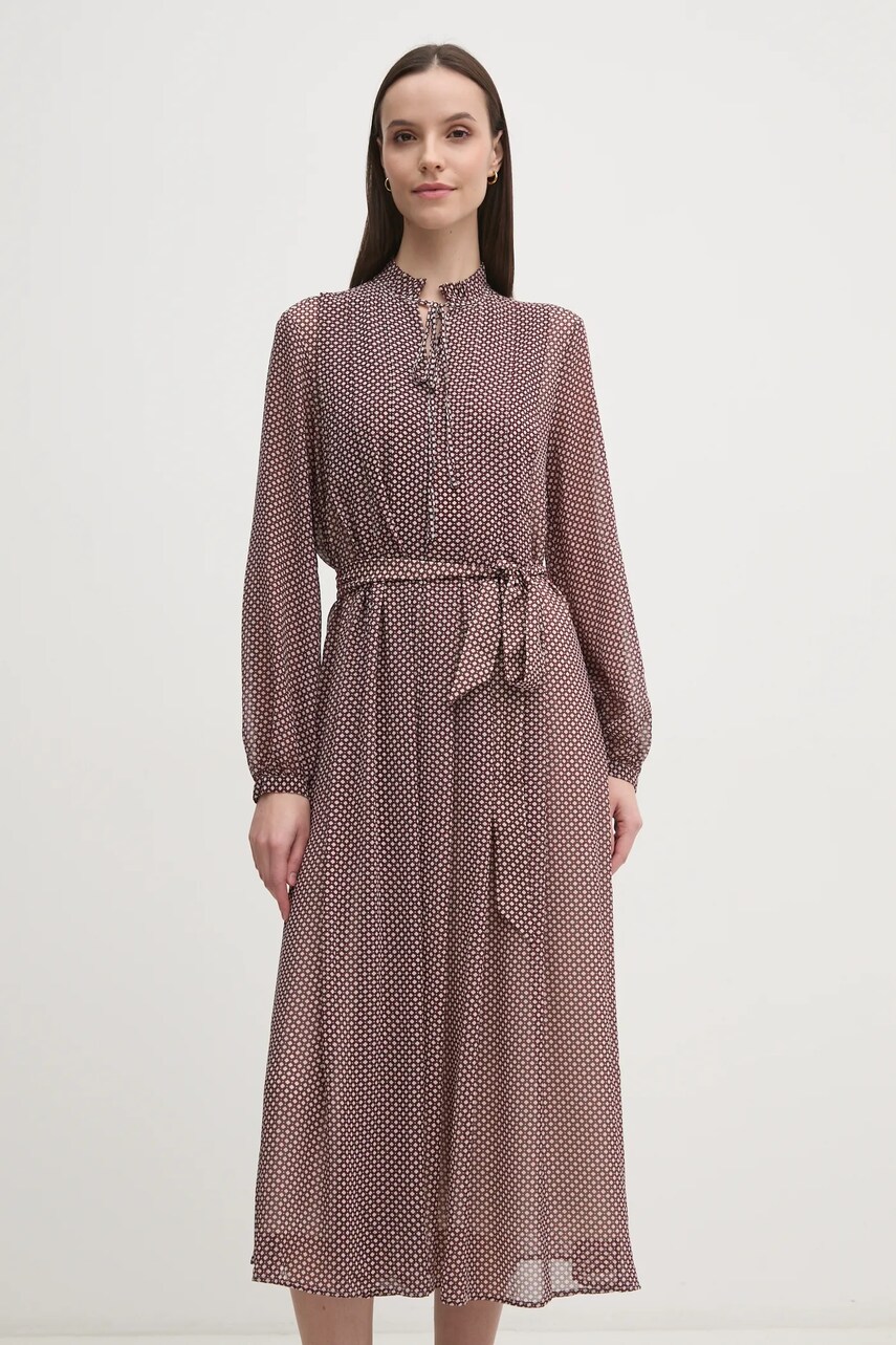 Сукня Tommy Hilfiger колір бордовий midi розкльошена WW0WW44007