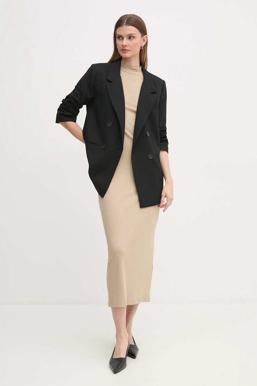 Сукня Tommy Hilfiger колір бежевий midi облягаюча WW0WW44430