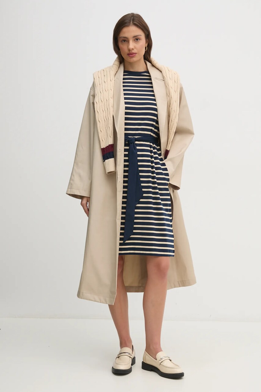 Бавовняна сукня Tommy Hilfiger колір синій mini розкльошена WW0WW45183