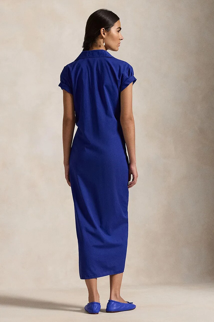 Бавовняна сукня Polo Ralph Lauren колір фіолетовий maxi облягаюча 211959915