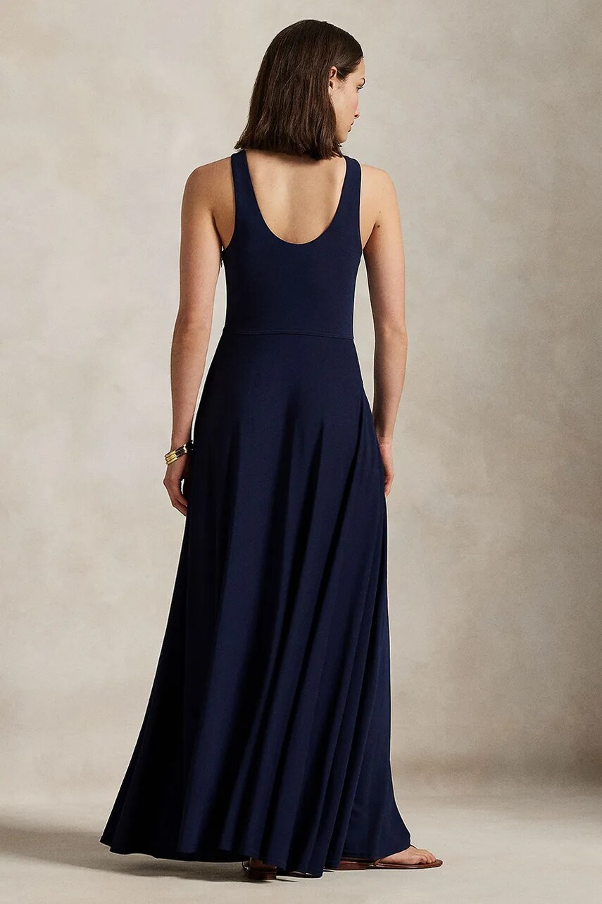 Сукня Polo Ralph Lauren колір синій maxi розкльошена 211960020