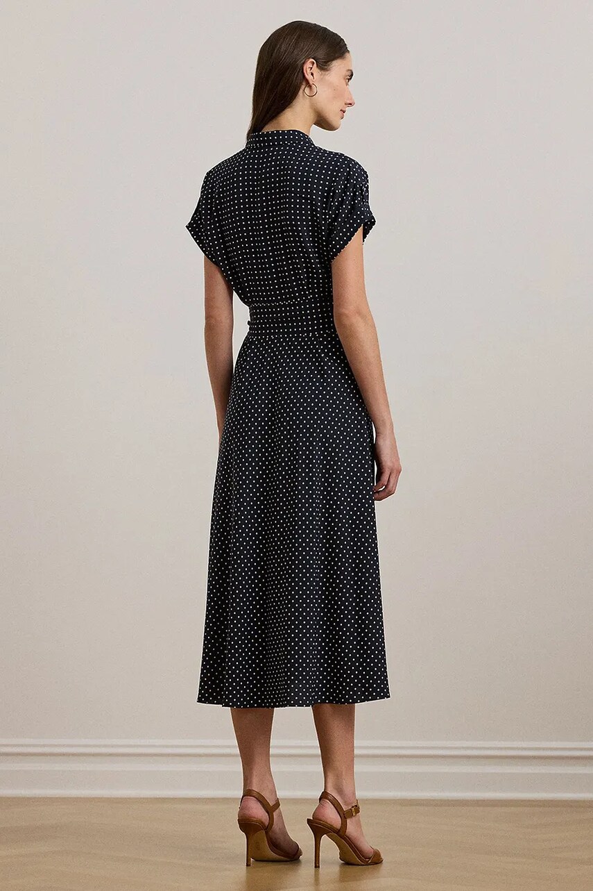 Сукня Lauren Ralph Lauren колір синій midi розкльошена 250957093