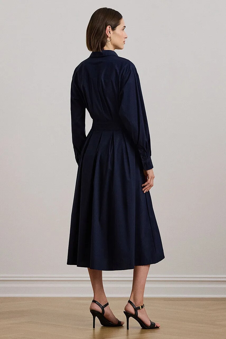 Сукня Lauren Ralph Lauren колір синій midi розкльошена 250957121