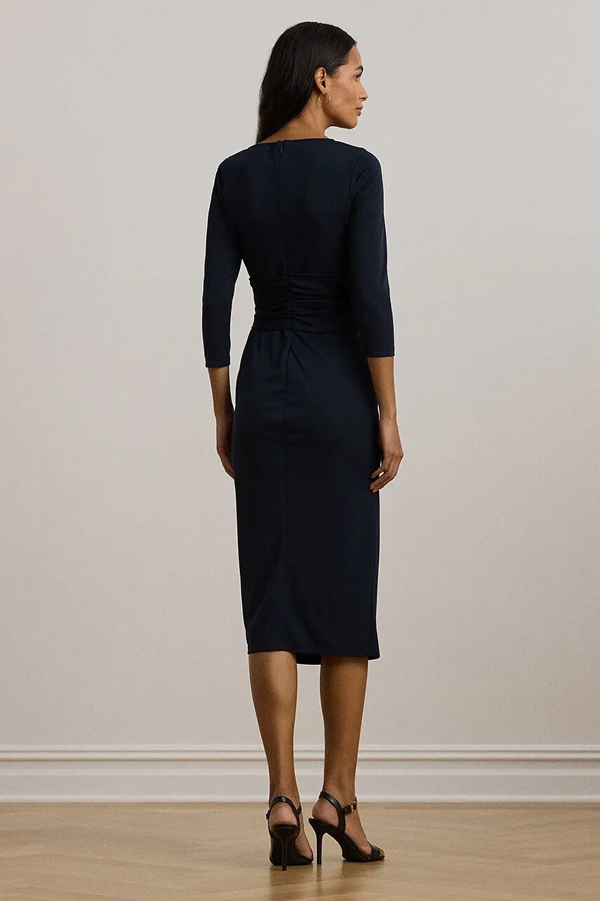 Сукня Lauren Ralph Lauren колір синій midi облягаюча 250957698