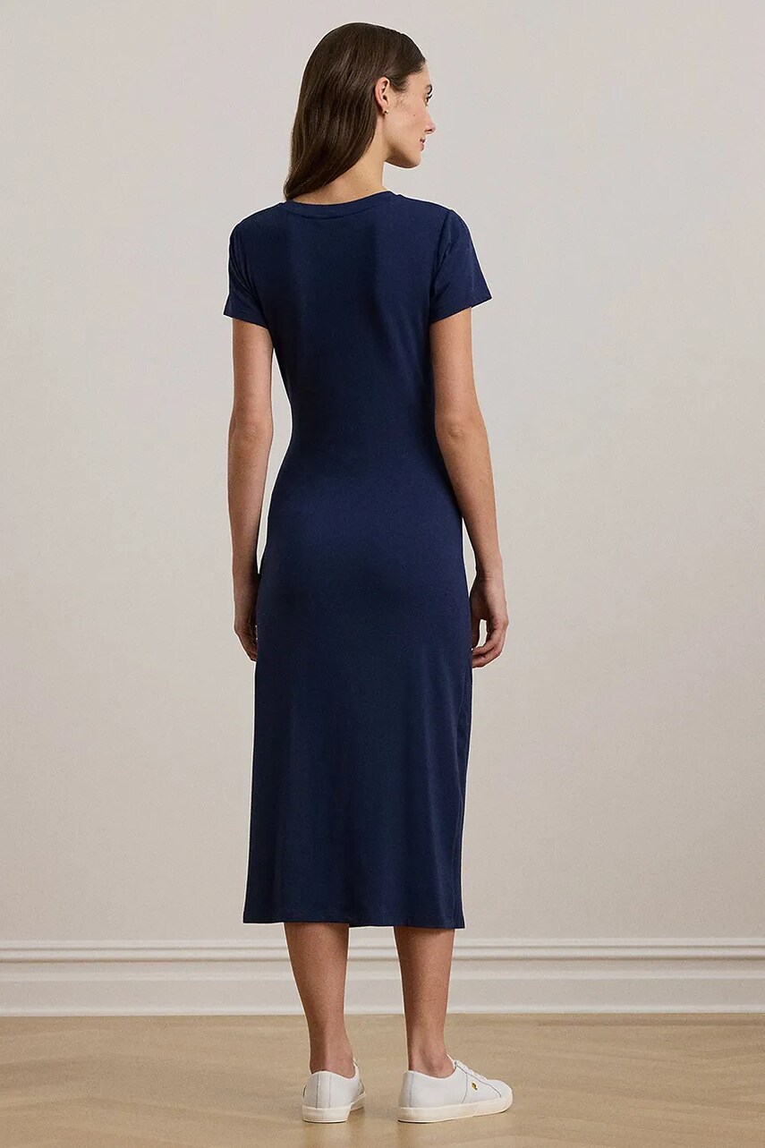 Сукня Lauren Ralph Lauren колір синій midi пряма 250957710