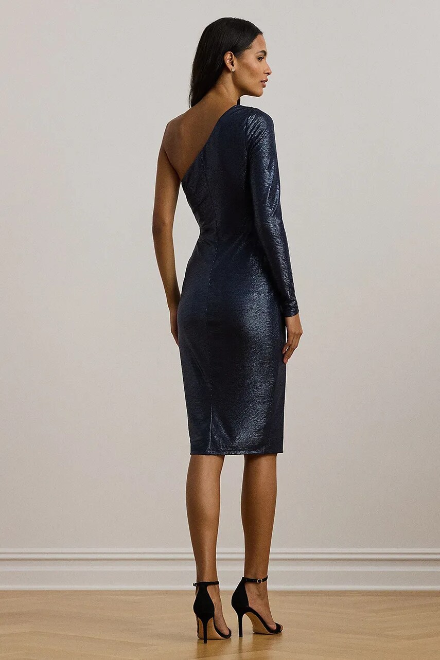 Сукня Lauren Ralph Lauren колір синій midi облягаюча 253957567