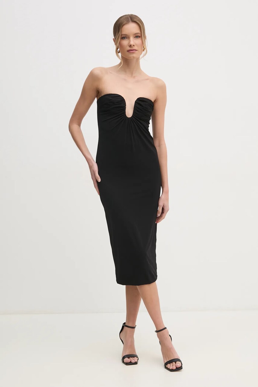 Сукня Pinko колір чорний midi облягаюча 105021 A2GS