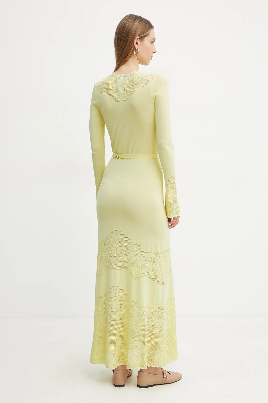 Сукня Twinset колір жовтий maxi розкльошена 251TP3240