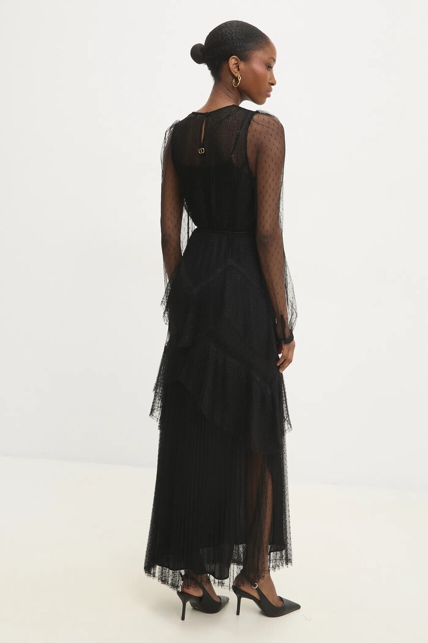 Сукня Twinset колір чорний maxi розкльошена 251TP2510