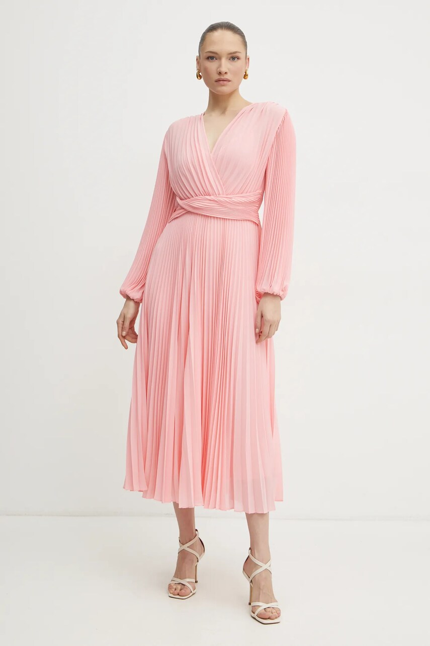 Сукня Twinset колір рожевий maxi розкльошена 251TP2330