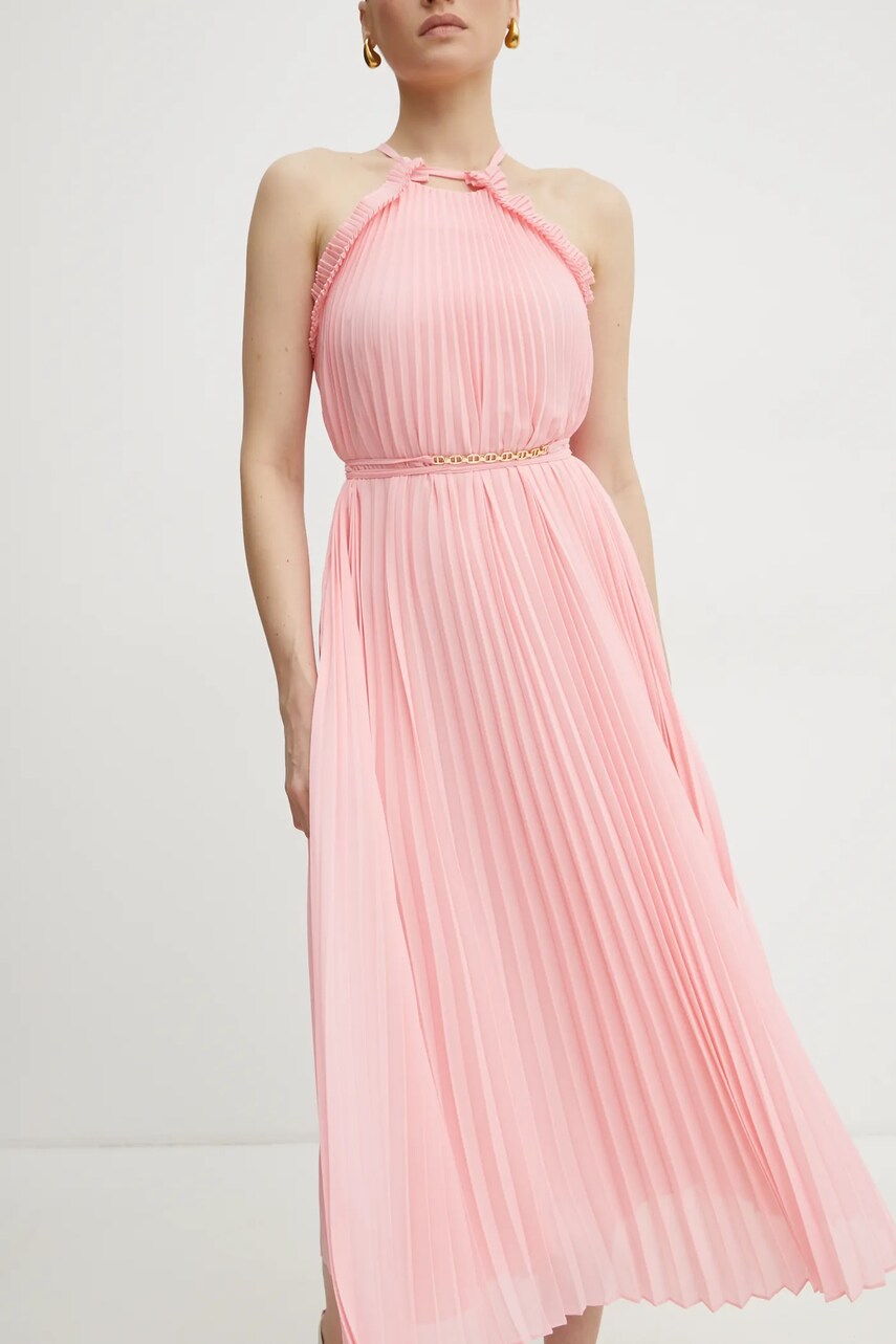 Сукня Twinset колір рожевий maxi розкльошена 251TP2332