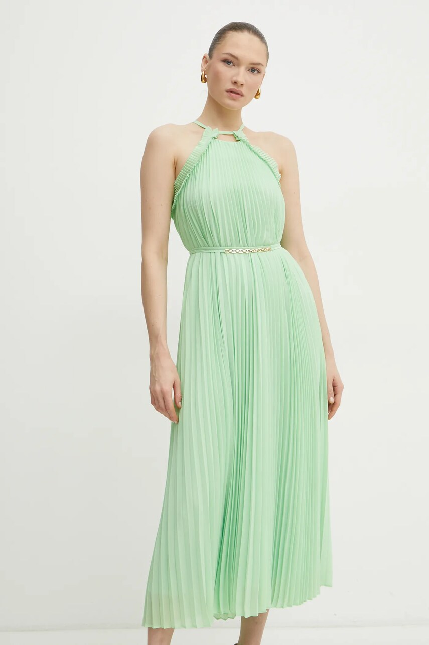 Сукня Twinset колір зелений maxi розкльошена 251TP2332