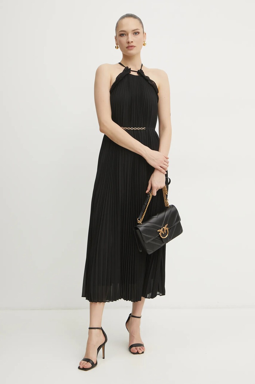 Сукня Twinset колір чорний maxi розкльошена 251TP2332