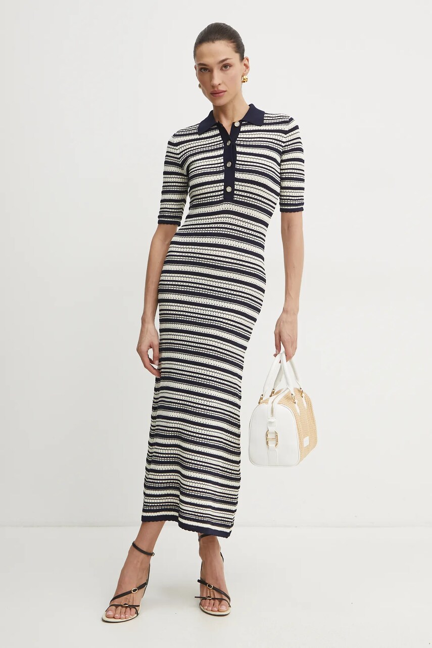 Сукня Twinset колір синій maxi пряма 251TP3190