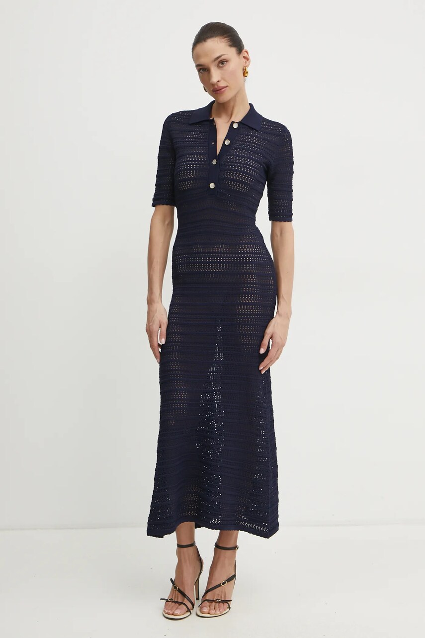 Сукня Twinset колір синій maxi пряма 251TP3190