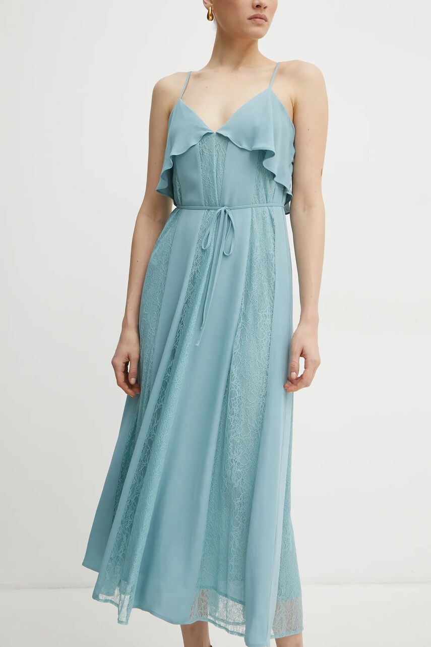 Сукня Twinset колір бірюзовий maxi розкльошена 251TP2412