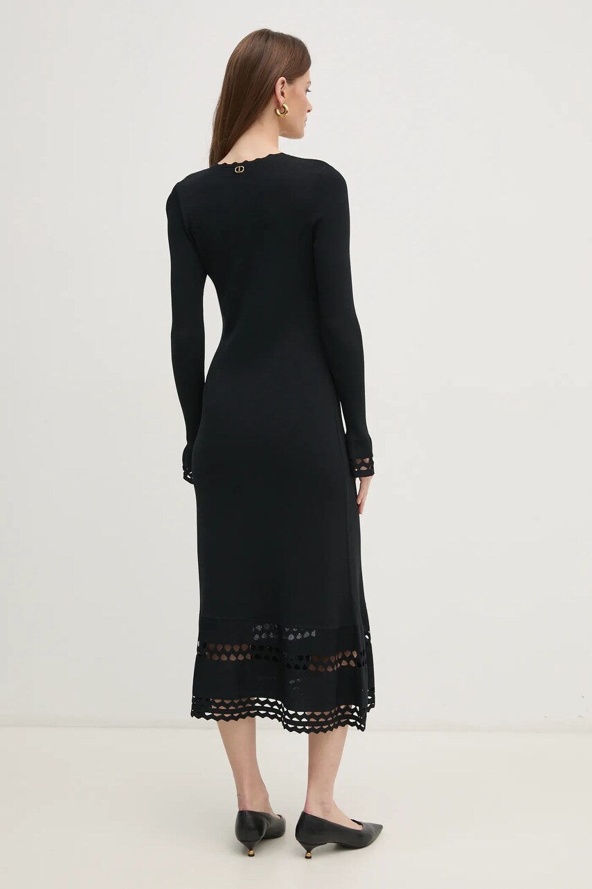 Сукня Twinset колір чорний midi пряма 251TP3050