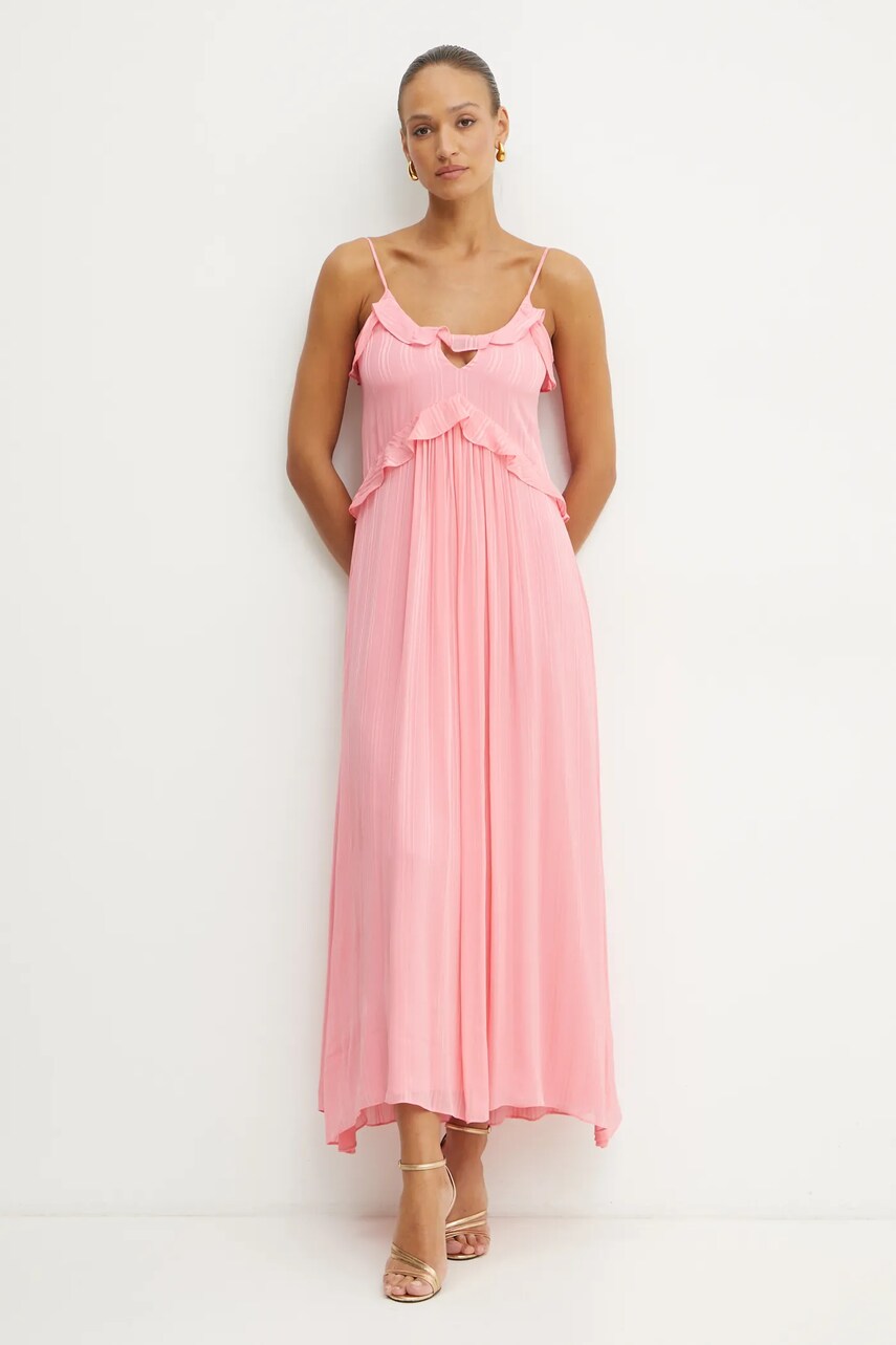 Сукня Twinset колір рожевий maxi розкльошена 251TP2262