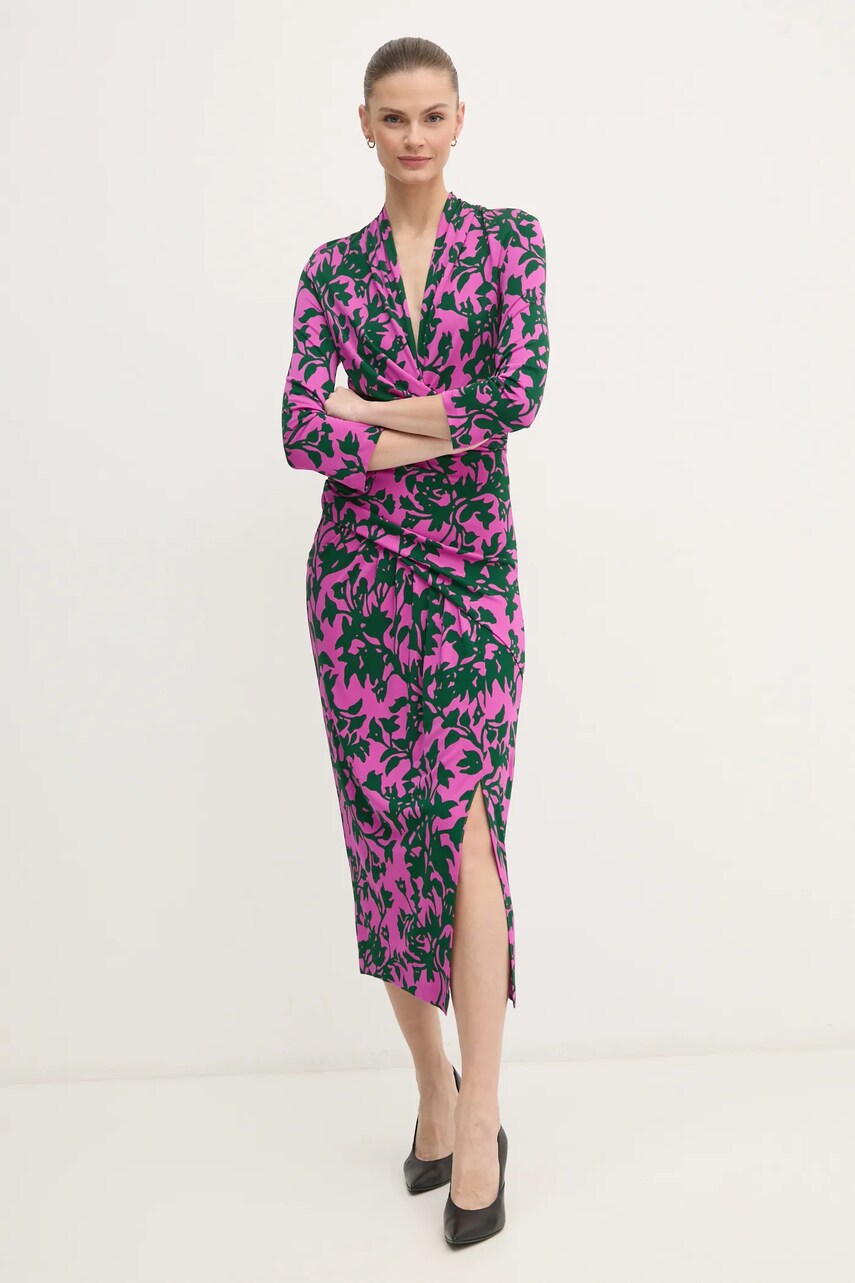 Сукня DIANE VON FURSTENBERG колір рожевий maxi облягаюча DVFDW4S009