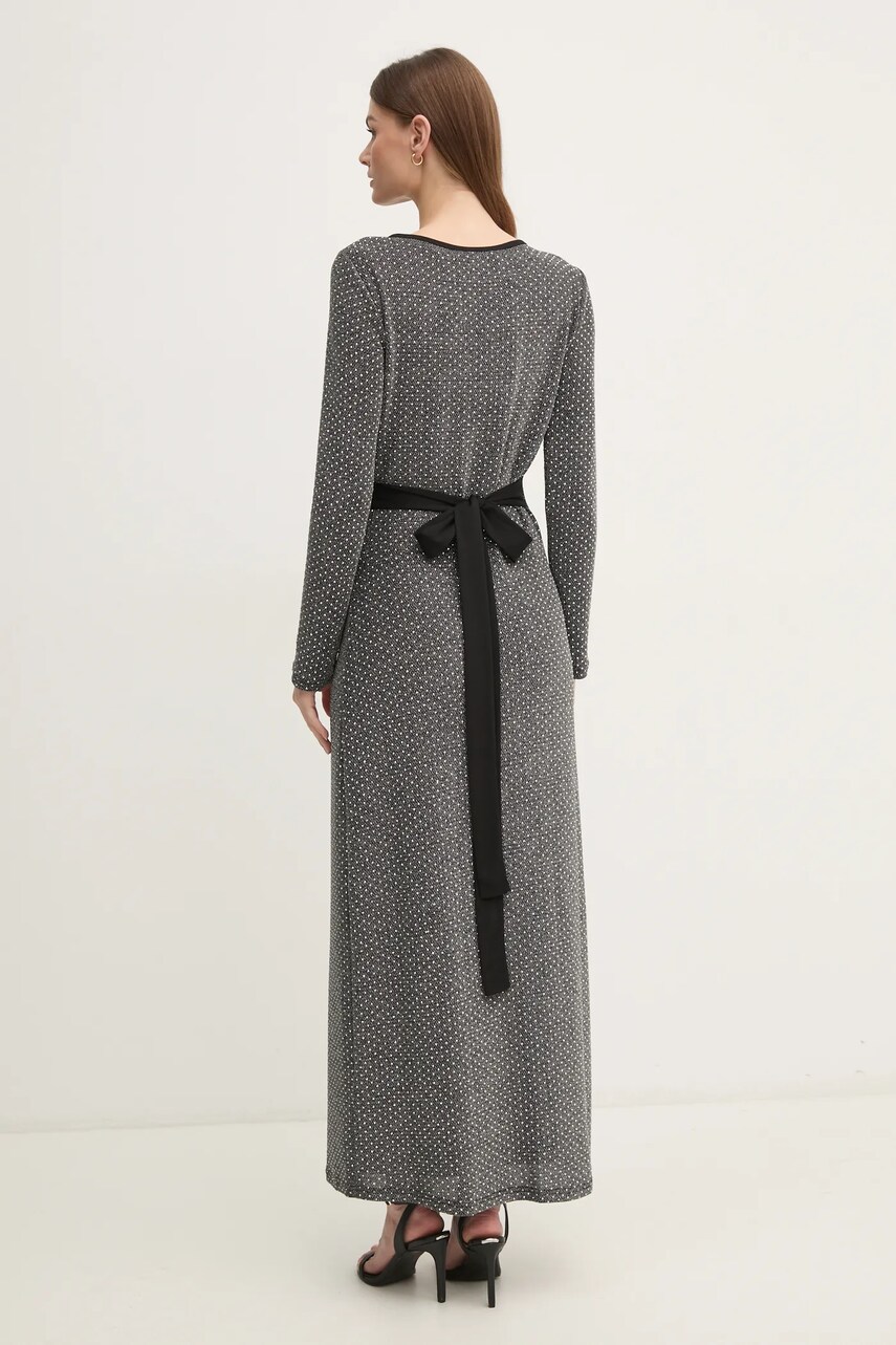 Сукня DIANE VON FURSTENBERG колір сірий maxi розкльошена DVFDW4S011