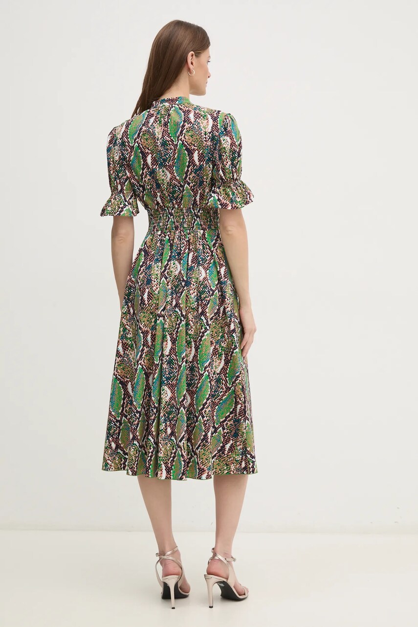 Сукня DIANE VON FURSTENBERG колір чорний midi розкльошена DVFDS4S002