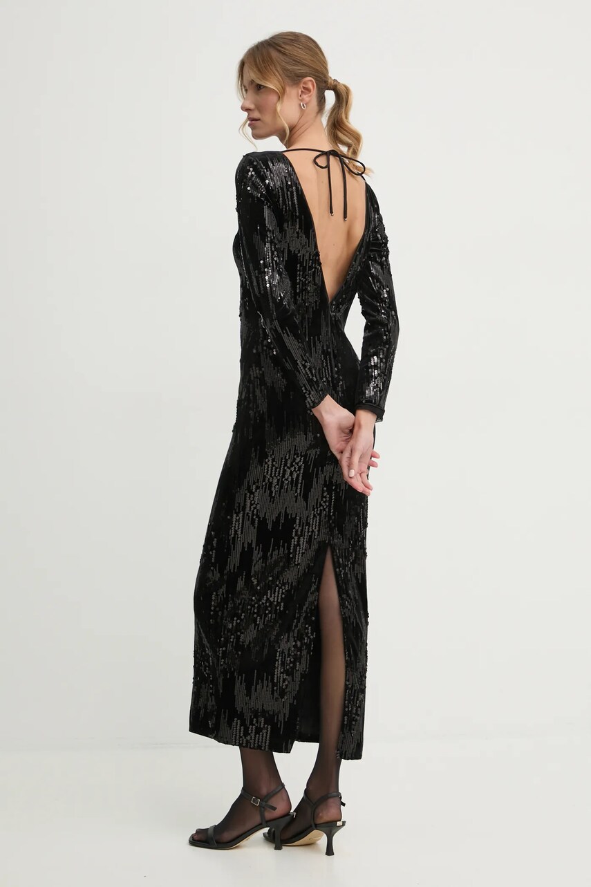 Велюрова сукня Pepe Jeans ANASTASIA колір чорний maxi облягаюча PL953636