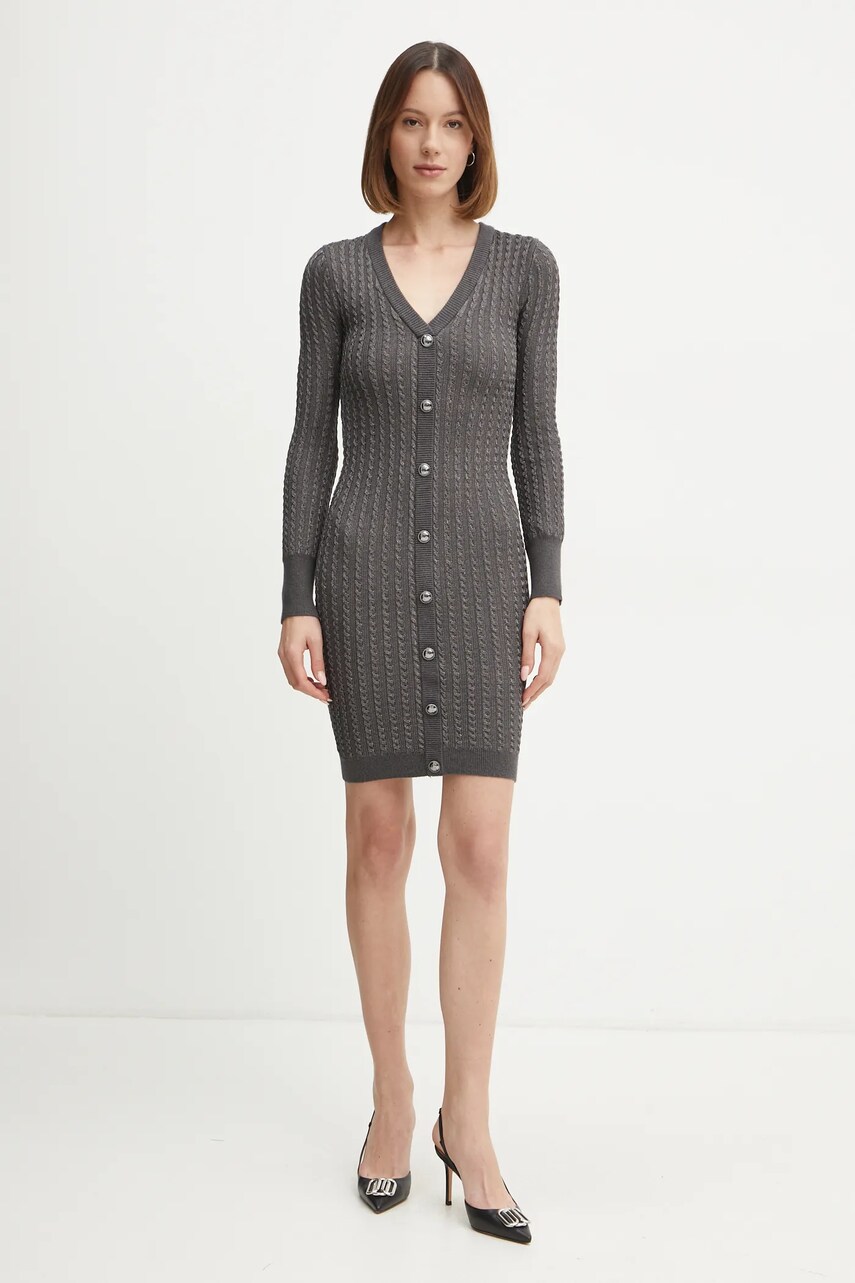 Сукня Guess колір сірий mini облягаюча W5RK09 Z3KT0