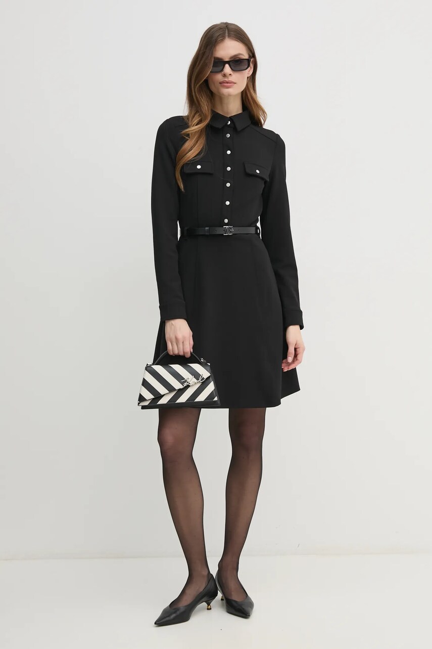 Сукня Guess ZAMA колір чорний mini розкльошена W5RK93 KCBO2