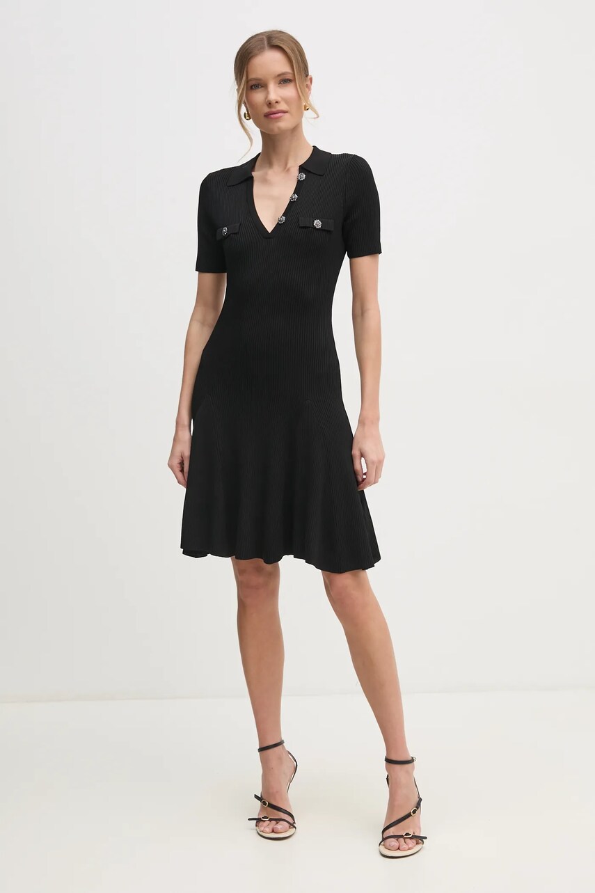 Сукня Guess PAULA колір чорний mini розкльошена W5RK18 Z2U00