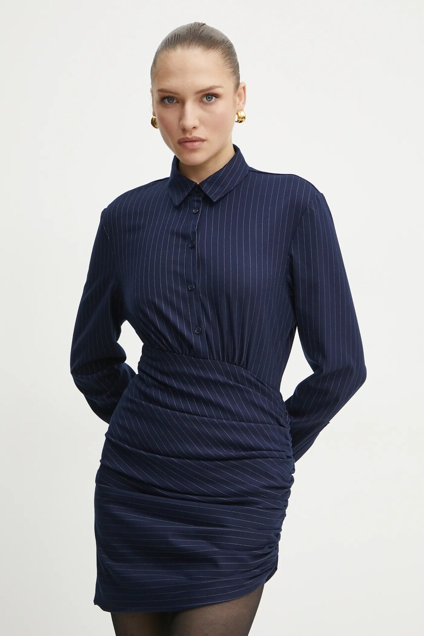 Сукня Bardot колір синій mini oversize 59676DB
