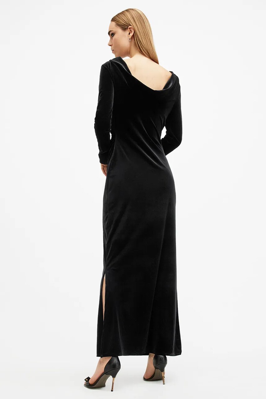 Сукня AllSaints AMORET колір чорний maxi облягаюча W165DB