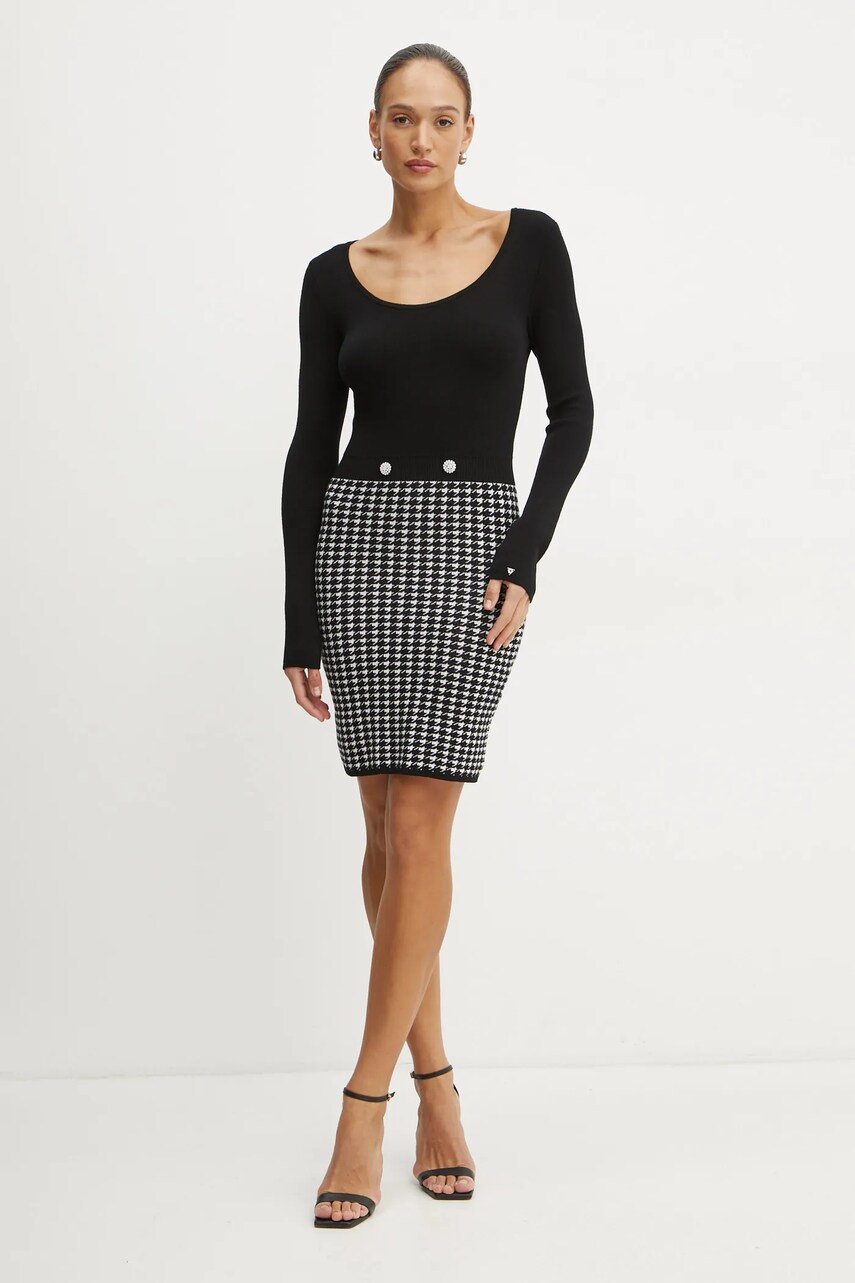 Сукня Guess GABRIELLA колір чорний mini облягаюча W5RK12 Z3KX0