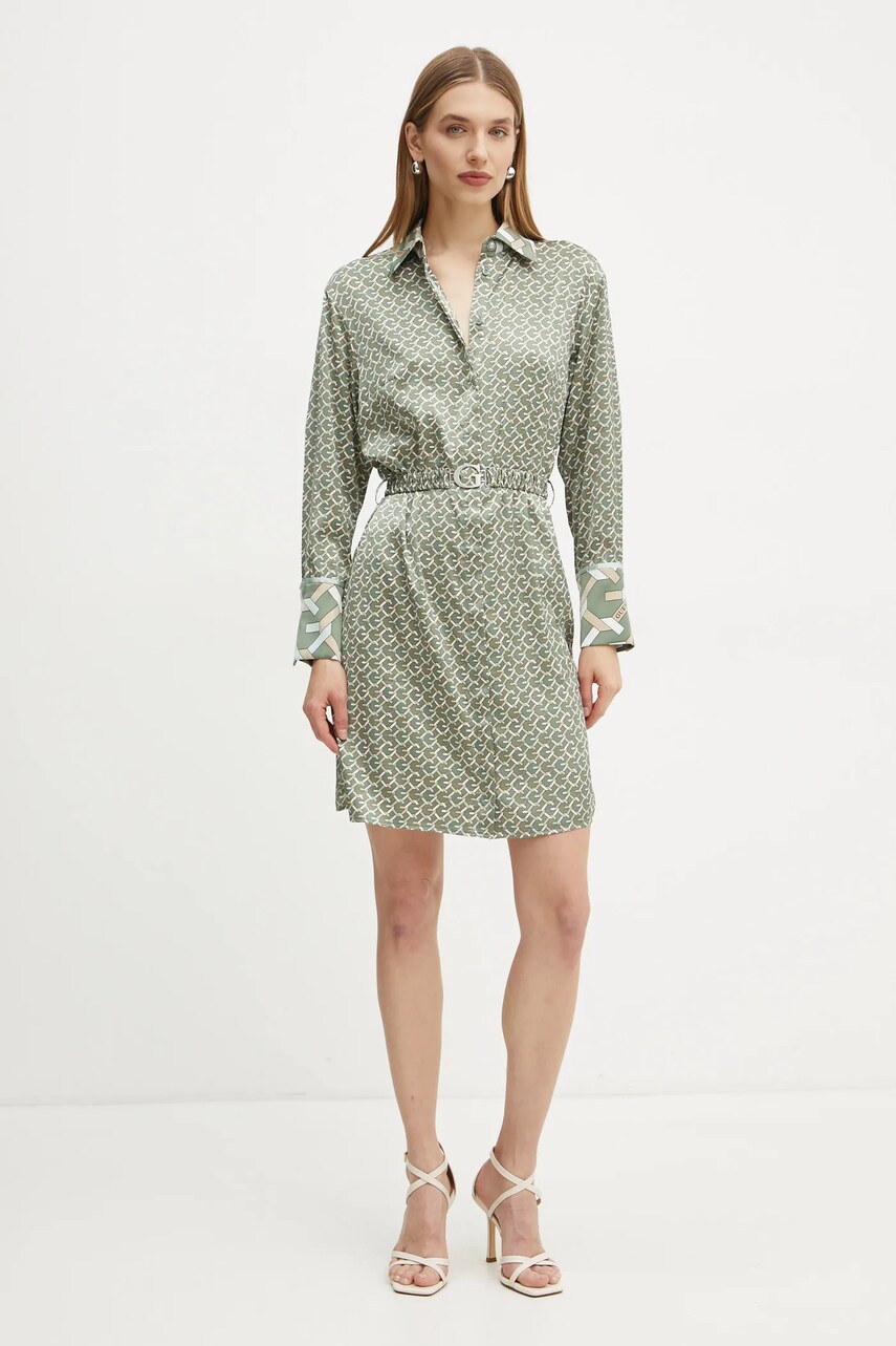 Сукня Guess VERONICA колір зелений mini розкльошена W5RK40 WF1T2