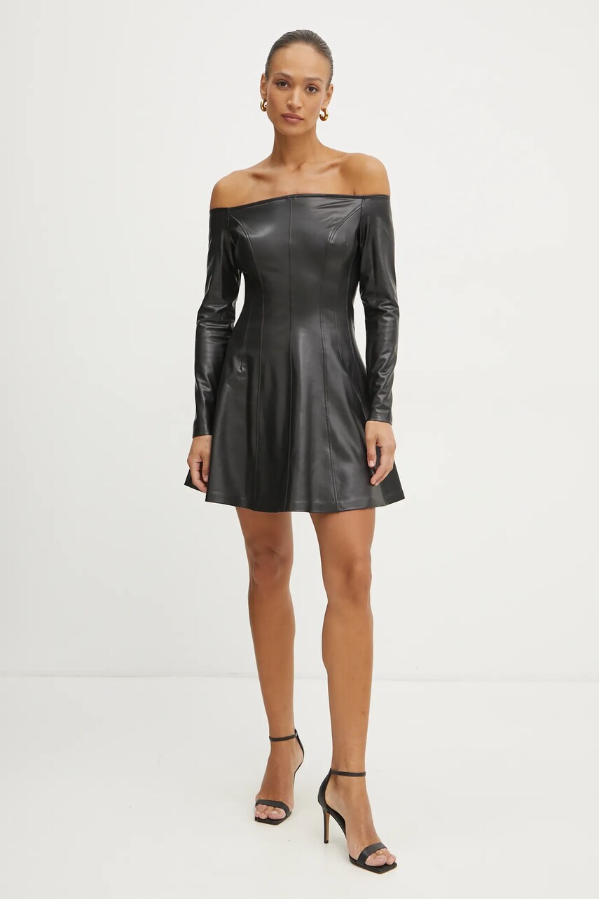 Сукня Guess CHRISSY колір чорний mini розкльошена W5RK43 K8S30
