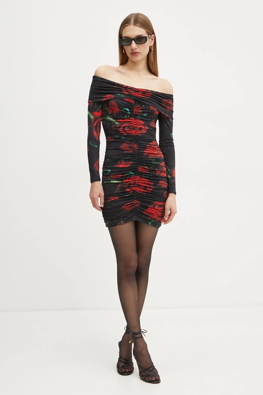 Сукня Guess MIRIANA колір чорний mini облягаюча W5RK61 KCMI2