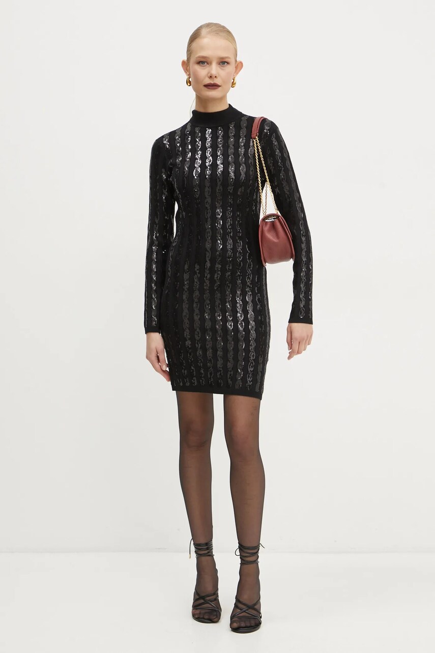 Сукня Guess BAILEY колір чорний mini пряма W5RK06 Z2YJ2