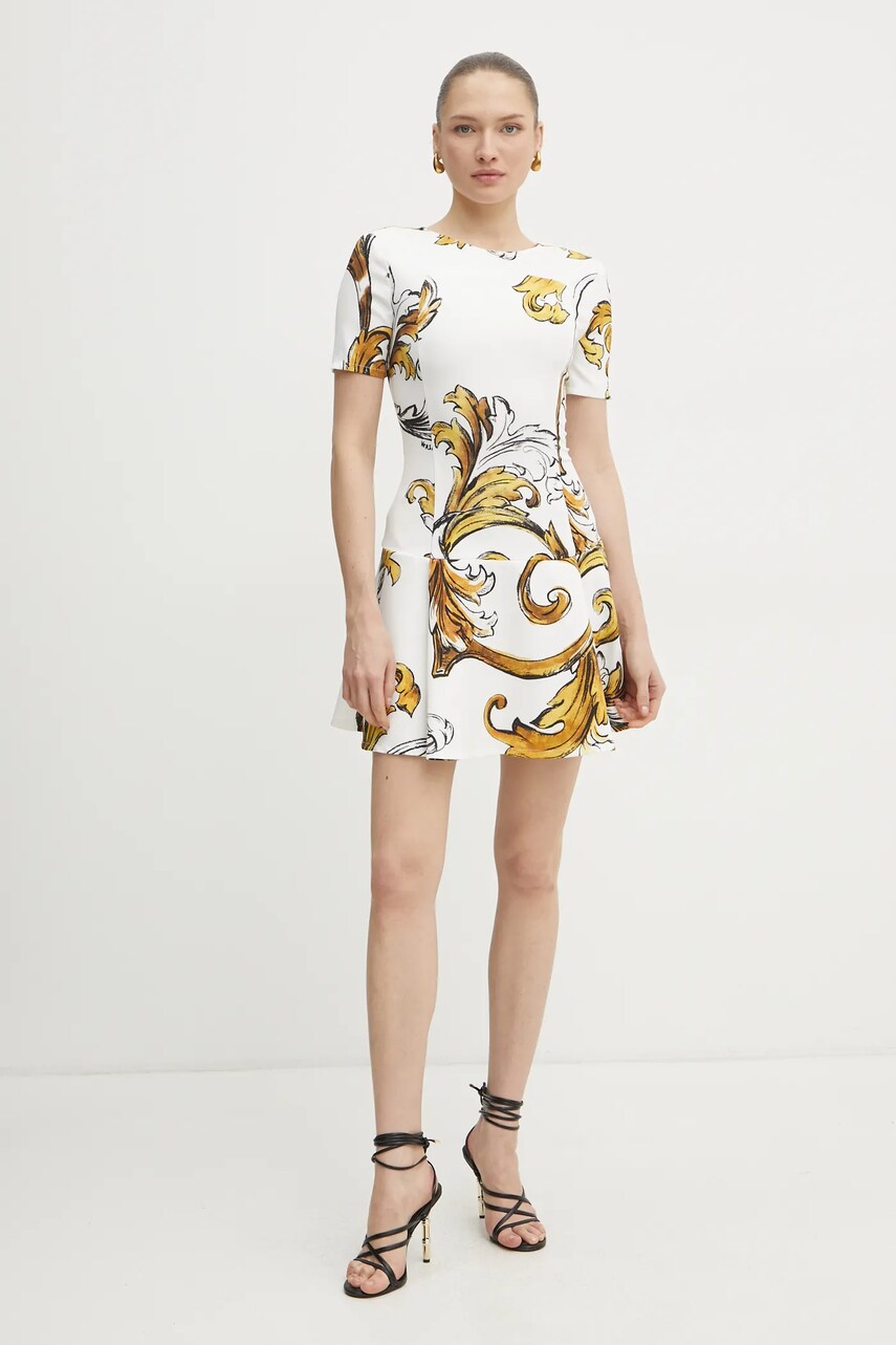 Сукня Versace Jeans Couture колір білий mini розкльошена 78HAO908 NS636