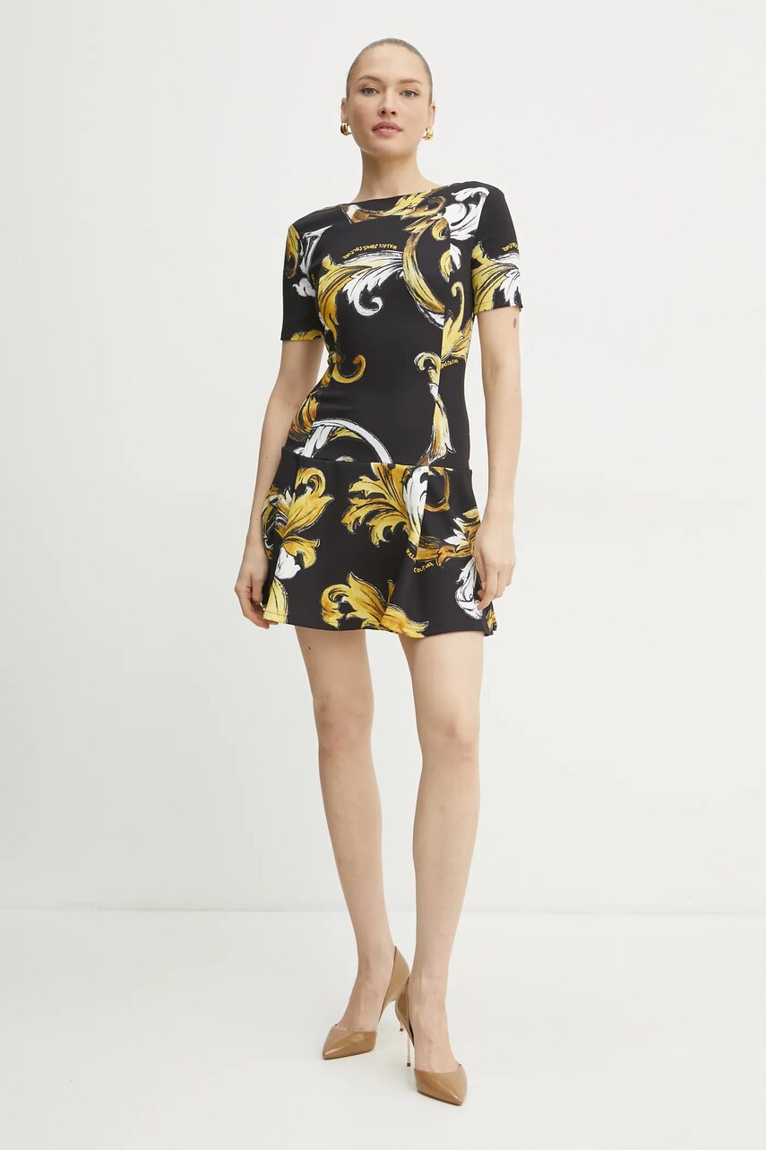 Сукня Versace Jeans Couture колір чорний mini розкльошена 78HAO908 NS636