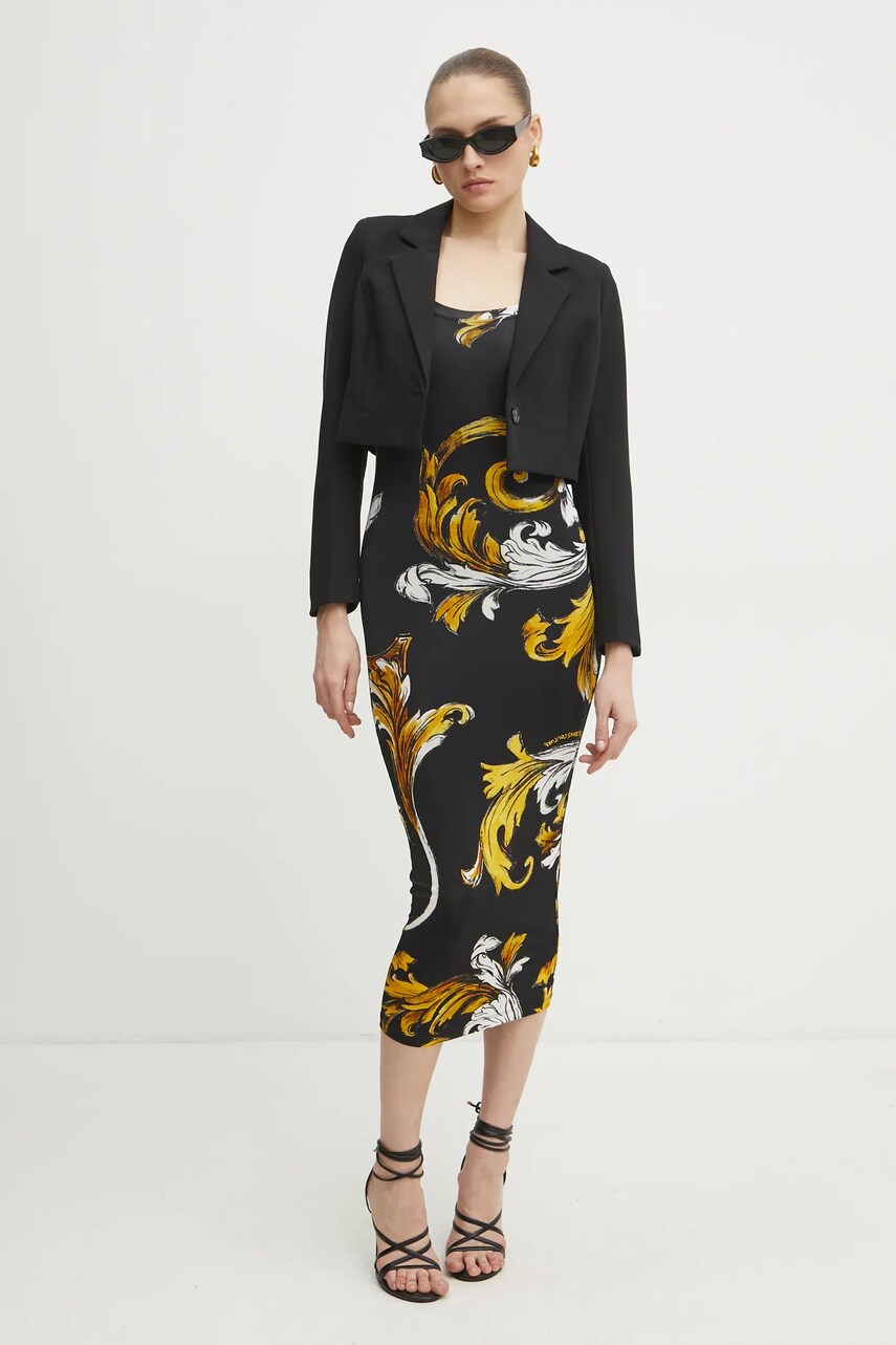 Сукня Versace Jeans Couture колір чорний mini облягаюча 78HAO920 JS471