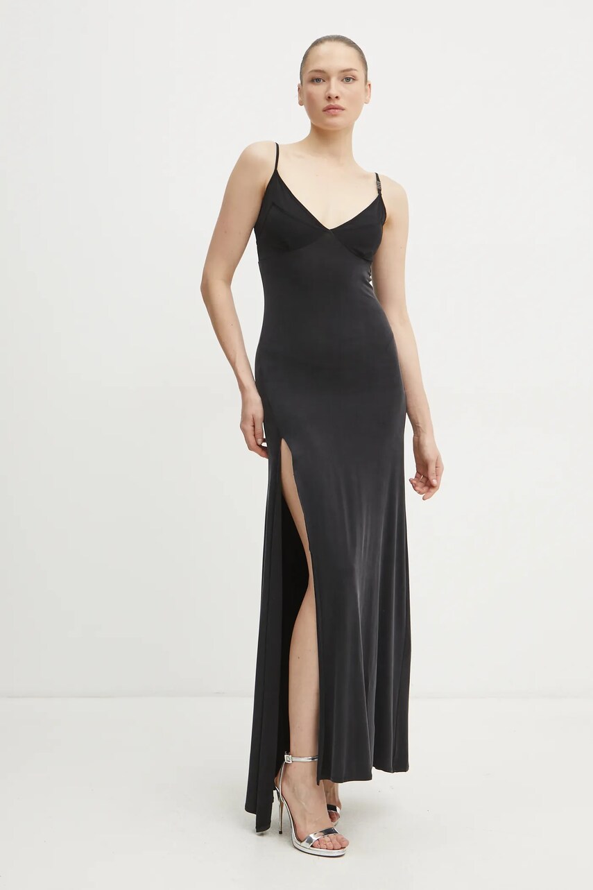 Сукня Versace Jeans Couture колір чорний maxi пряма 78HAO900 J0190