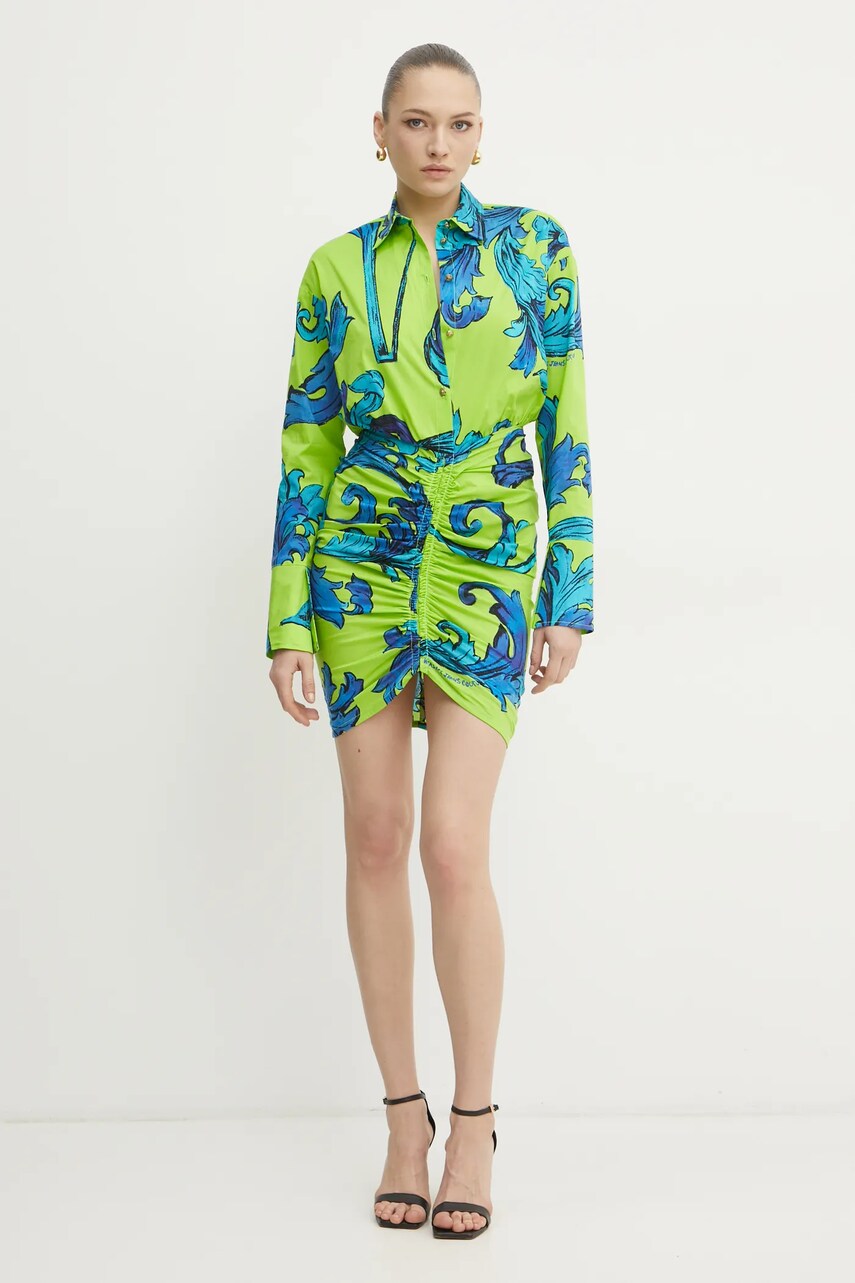 Сукня Versace Jeans Couture колір зелений mini пряма 78HAO902 NS644