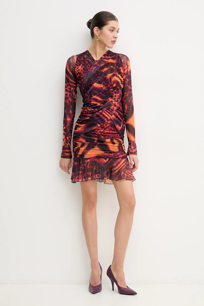 Сукня Versace Jeans Couture колір помаранчевий mini облягаюча 78HAO971 JS467