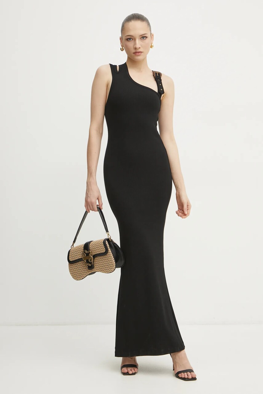 Сукня Versace Jeans Couture колір чорний maxi розкльошена 78HAO973 J0004