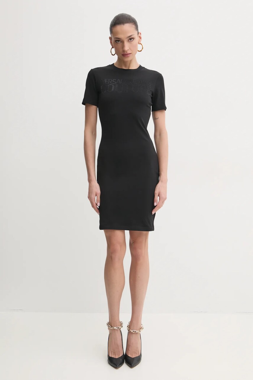 Сукня Versace Jeans Couture колір чорний mini облягаюча 78HAOS04 CJ01S