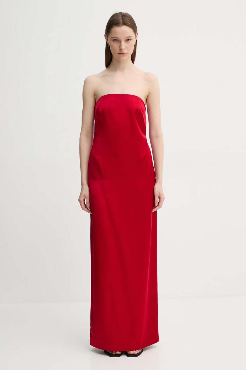 Сукня A.L.C. колір червоний maxi розкльошена 6DRES02534
