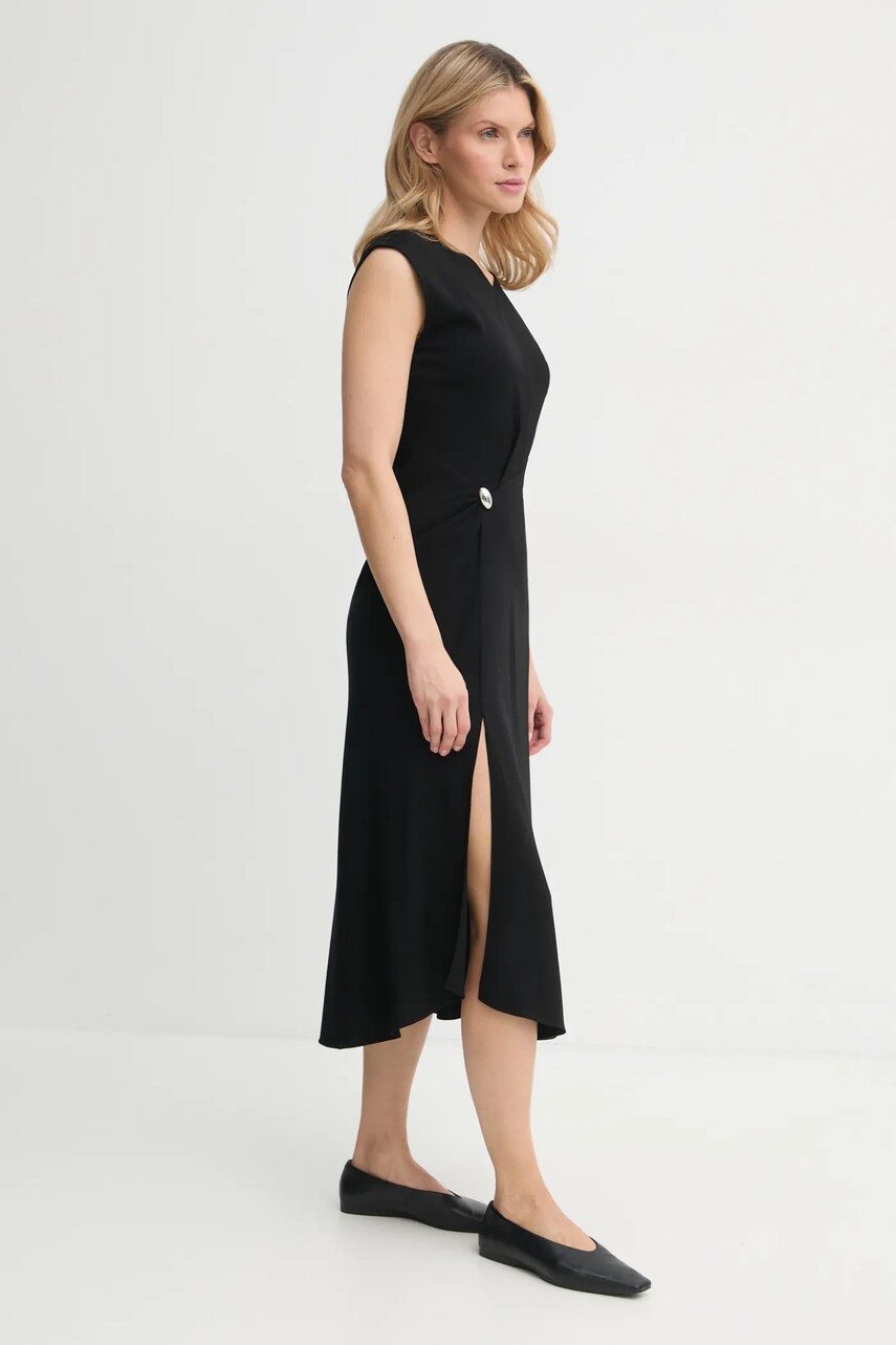 Сукня A.L.C. колір чорний midi розкльошена 6DRES02428