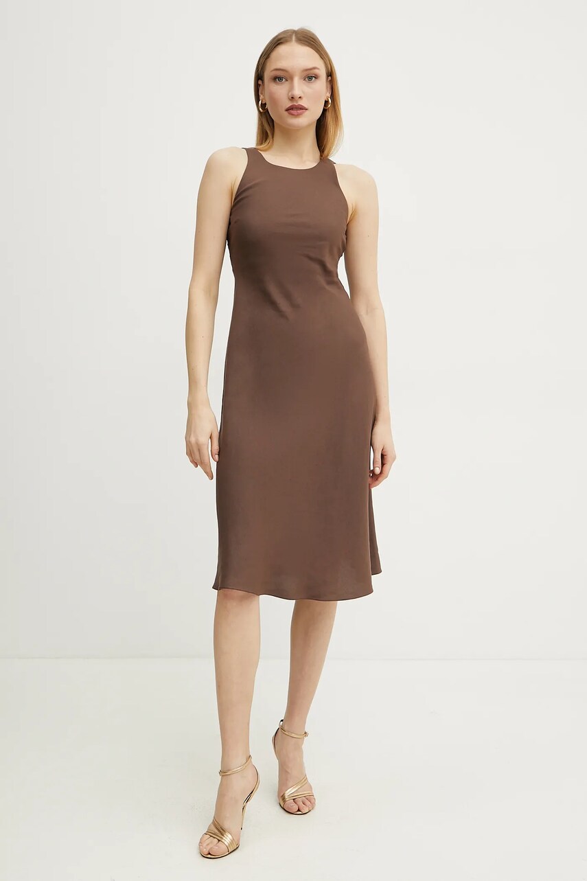 Сукня Patrizia Pepe колір коричневий mini розкльошена 2A2868 A052