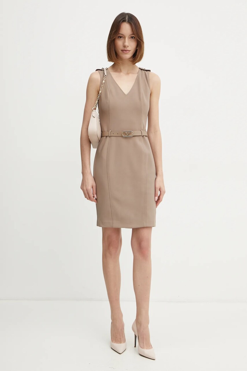 Сукня Marciano Guess MASHA колір бежевий midi пряма 5RGK10 6302A
